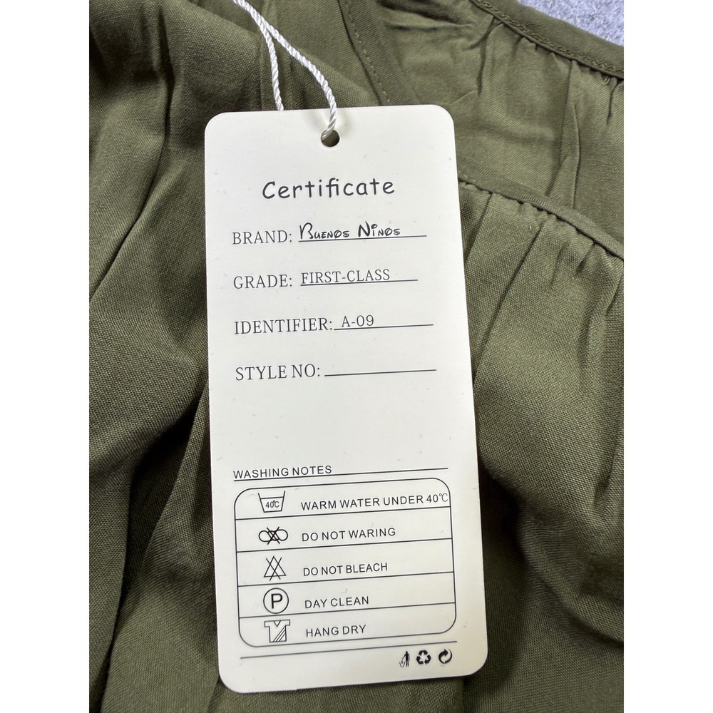 Buenos Ninos Romper Womens XXL Olive Green Smocked Waist Adjustable Straps NEW - Picture 9 of 14